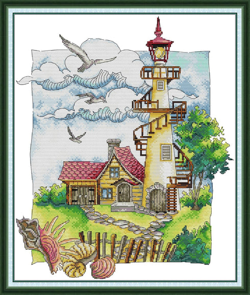 CaptainCrafts Cross Stitch Kits, Stamped Cross Stitch Prepainted Fabrics Corss Stitch DMC DIY Needlework Embroidery Kit for Adults Home Decor (Sta...