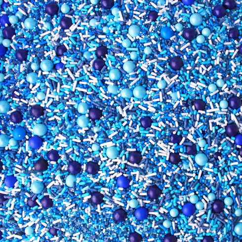 Sprinkle Pop Blue Ombre Sprinkle Mix| Monochromatic Blend of Blues & Navy Blue Sprinkles with White Pops| Undersea Themed Sprinkles Made In USA fo...