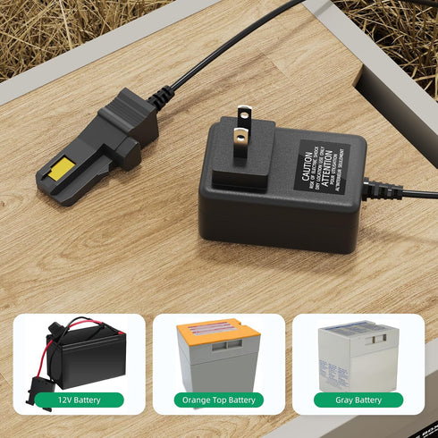 Power Wheel Charger 12 Volt with 12 AWG Wire Harness Connector for 12V Power Wheel Fisher Price Battery Power Wheel Ride-on Toys......