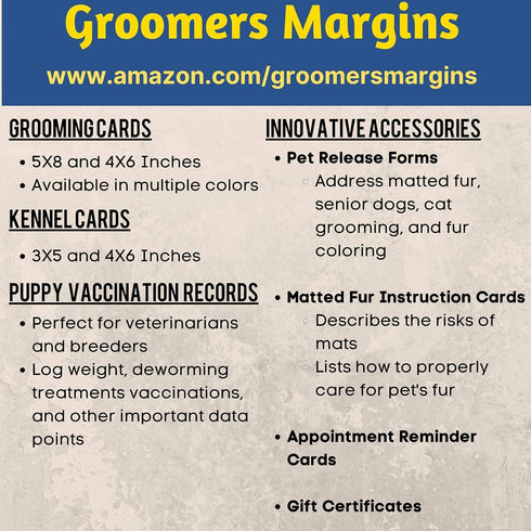 Pink Dog Grooming Client Cards 4X6 (100 Pack, 4 X 6 Inches) Client Information Clip Cards for Pet Groomer, Kennels, and Veterinarians...