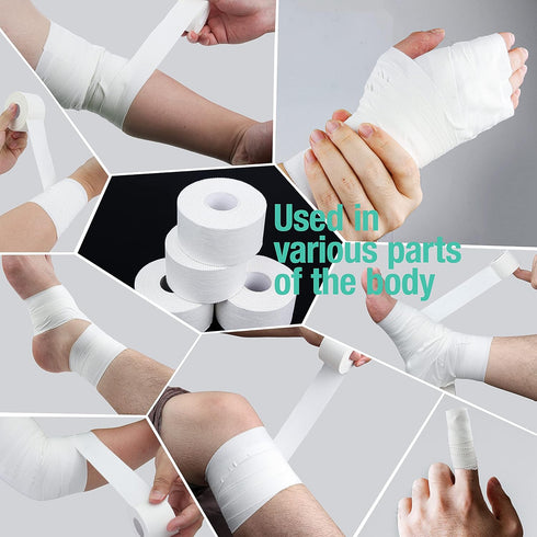 (3 Pack) White Athletic Sports Tape, Very Strong Easy Tear No Sticky Residue Tape for Athlete & Sport Trainers & First Aid Injury Wrap,Suitable fo...