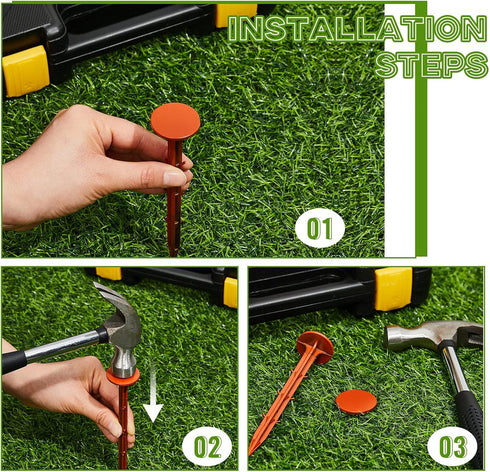 32 Pcs Garden Stakes Survey Markers Low Profile Survey Stakes Plastic Property Line Markers Anchors Spikes 6.3 Inch for Paver Landscape Fabric Law...