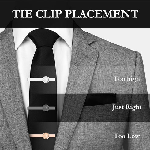 AMITER 3pcs Tie Clips with Initial A-Z, Skinny Tie Bar for Mens Regular Neckties...