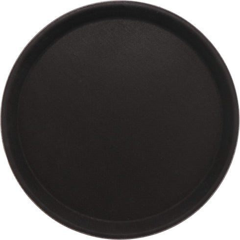 G.E.T. NS-1100-BK BPA-Free Non-Slip Plastic Round Serving Tray, 11", Black...