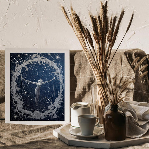 Posterizer 1 pcs-woman in the stars and constellations -2-Astrology & Zodiac Art-Fantasy & Fiction Art-Gifts for Women-Decor for Home & Office- un...