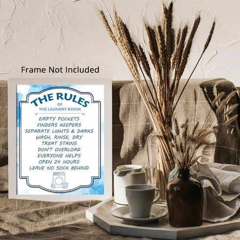 Posterizer 1 pcs-Rules of the Laundry Room-Wall Art for Laundry Rooms- Gift for Men Women Entrepreneur Teens- unframed wall art...