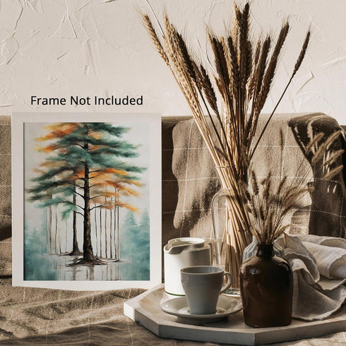 Posterizer 1 pcs- trees and jungle-nature scene style 3-Landscape & Nature Art-Floral Botanical Art- Decor for Home & Office- unframed wall art...