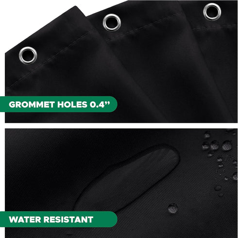 Biscaynebay Fabric Narrow Shower Stall Curtain Liners 40" Width by 72" Length, Black Water Resistant Bathroom Curtains, Rust Resistant Grommets (7...