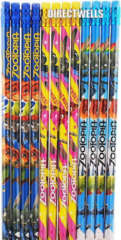 Disney Zootopia Authentic Licensed 12 Wood Pencils Pack...