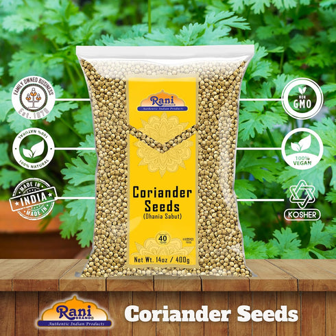 Rani Coriander (Dhania) Seeds Whole, Indian Spice 14oz (400g) ~ All Natural | Gluten Friendly | NON-GMO | Vegan | Indian Origin...