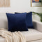 Elegant Comfort Pack of 2, Velvet Soft Solid Decorative Square Throw Pillow Covers Set Cushion Case for Sofa Bedroom Car, 18 x 18, Navy Blue...