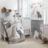 Lambs & Ivy Baby Jungle Animals White/Gray/Taupe Cotton Fitted Crib Sheet...