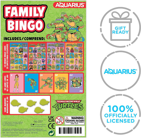AQUARIUS Teenage Mutant Ninja Turtles Bingo Game - Fun Family Party Game for Kids, Teens and Adults - Entertaining Family Game Night Gift - Offici...
