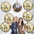KatchOn, Large Disco Ball Balloons - 22 Inch, Pack of 6 | 4D Sphere Black Silver and Gold Disco Balloons for Bachelorette, Disco Party Decorations...
