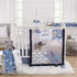 Carter's Blue Elephant - Chambray, and White Clouds, Moon and Stars Super Soft Contoured Changing Pad Cover...