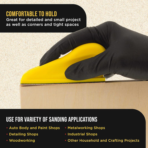Dura-Gold Micro Hand Sanding Block Kit, 3.5” x 1” Pad, Hook & Loop Backing, 40 Sandpaper Sheets, 5 Each 60, 80, 120, 180, 220, 320, 400, 600 Grit ...