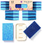 Blue Natural Kitchen Sponge, 12 Pack, Non-Scratch, Natural Sponge, Scrubber, Eco Friendly Sponges, Dishes, Sponge Kitchen, Natural Dish Sponge, Ec...