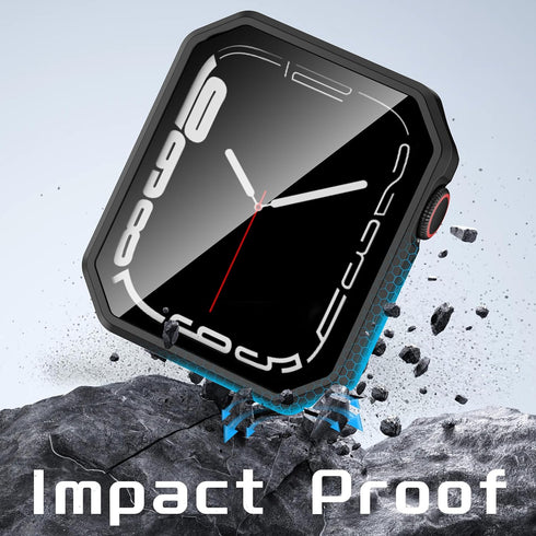 Rugged Case Compatible with Apple Watch Series SE 6 5 4 40mm with Tempered Glass Screen Protector, Rhombus-shaped Hard PC Bumper Protective Cover ...