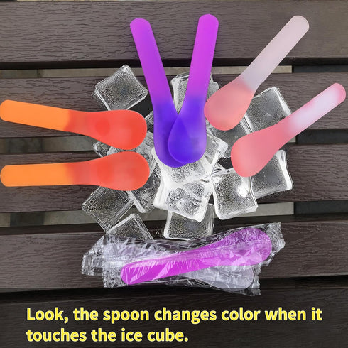 30 Color-Changing Spoons-Ice Cream Spoons-Dessert Pudding Spoons- Birthday Celebration Spoons-Great for Parties-Reusable-Individually Wrapped!...