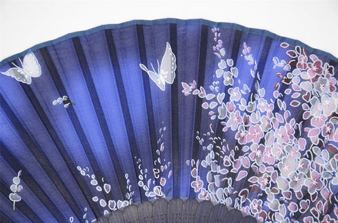 OMyTea® Women Hand Held Silk Folding Fan with Bamboo Frame - with a Fabric Sleeve for Protection for Gifts - Sakura Cherry Blossom Pattern (WZS-1)...