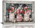 Farmhouse Canvas Wall Art Rusitc Pink Rose Wall Decor Flower Mason Jar Hummingbird Pictures Painting Prints Framed Decor Country Home Artwork for ...