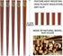 Wooden Chopsticks Reusable 5 Pairs Iron Wood Gift Set Hand Carved Japanese style 8.8 Inch/22.5cm...