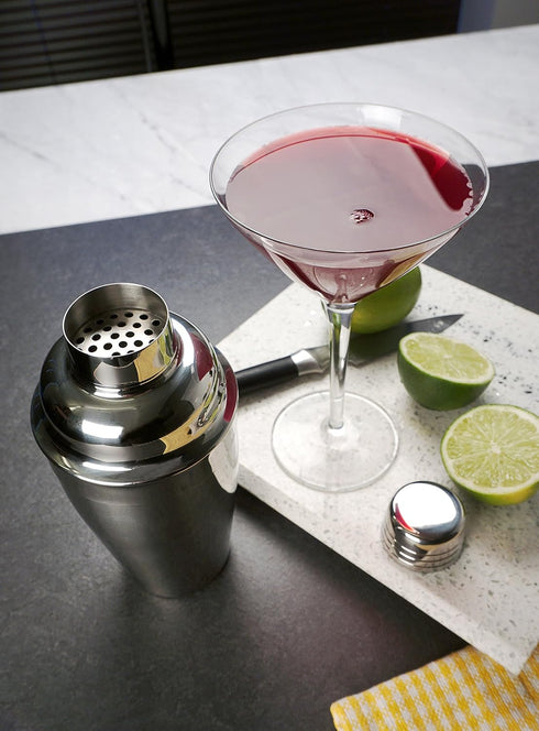 RSVP International Stainless Steel Cocktail Shaker, 18 Ounce | Shake Margaritas, Cosmos, Manhattans, Martinis & More | Modern Design with Large St...