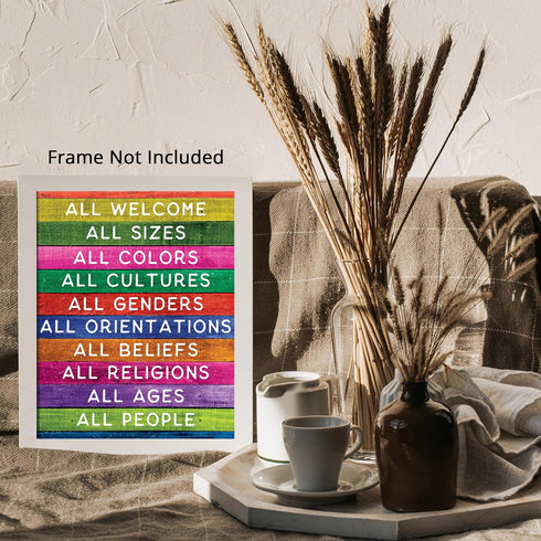 Posterizer 1 pcs-welcome poster for all-Gay & LGBTQ Art-Motivational & Inspirational Art-Gift for Gay, Bi, Lesbian-Gift for Teachers-School and cl...