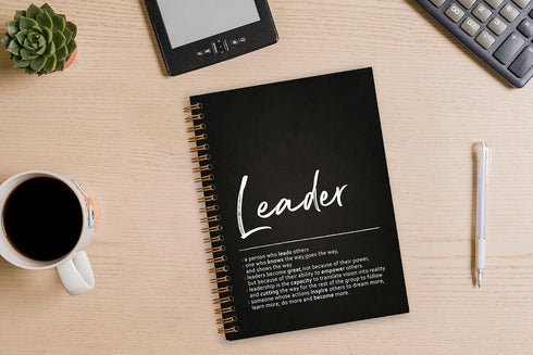 Leader Definition Lined Hardcover College Ruled Spiral Notebook Journal for Work Notes Journaling 5.5×8.3 Inch,Leader Mentor Supervisor Appreciati...