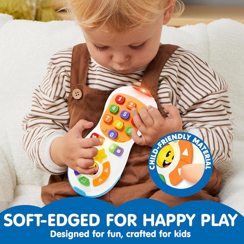 JOYIN Baby Toys 6-12 Months - TV Remote Control Toy with 40+ Music and Learning Phrases & Volume Control, Fun Toddler Learning Gifts for 1 2 3 Yea...