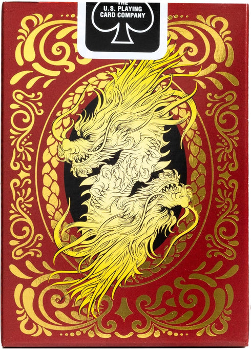 Bicycle Red Dragon Gold Foil Premium Playing Cards, 1 Deck...