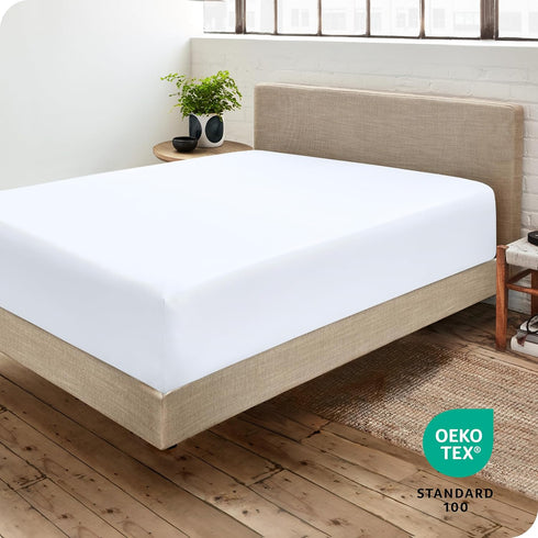 Bare Home Fitted Bottom Sheet Full Size - Premium 1800 Microfiber - Ultra-Soft Hotel Luxury - Deep Pocket - Durable and Long Lasting (Full, White)...