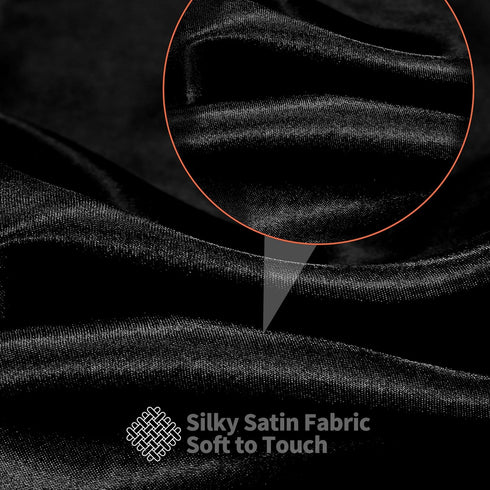 Black Satin Fabric by The Yard, 1 Yard x 60 Inch Wide Silky Charmeuse Satin Fabric, Soft Satin Fabric for Wedding Decorations, Bridal Dress, Sewin...