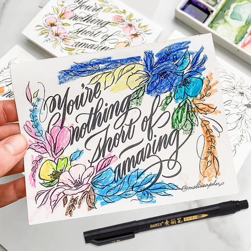 MISULOVE Calligraphy Brush Pens Set of 6(Soft & Hard) for Hand Lettering, Modern Calligraphy, Drawing, Beginner-Friendly Art Markers with Black Pi...