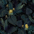Tropics Plants Floral Peel and Stick Wallpaper, 17.71in X 118.1in Self Adhesive Removable WallPaper Black/Dark Green/Yellow Contact Paper Waterpro...