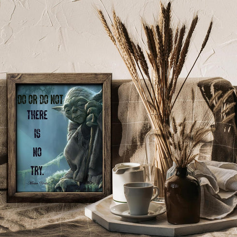 Posterizer 1 pcs-Master Yoda Quotes-Do or do not , there is no try-Movie & Cinema Art-Motivational & Inspirational Art-Gift for movie lovers- UNFR...