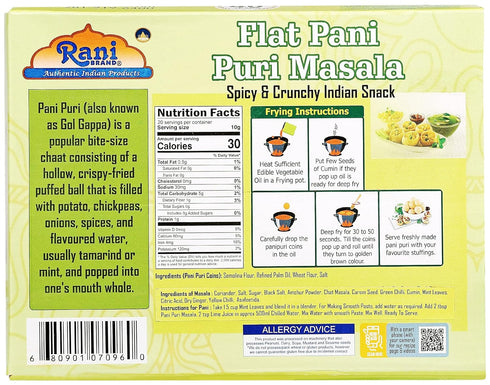 Rani Pani Puri Coins (Uncooked, Microwaveable wheat and Semolina Coins) 7oz (200g) with Pani Puri Masala (14-Spice Blend for Indian Spicy Water) 3...