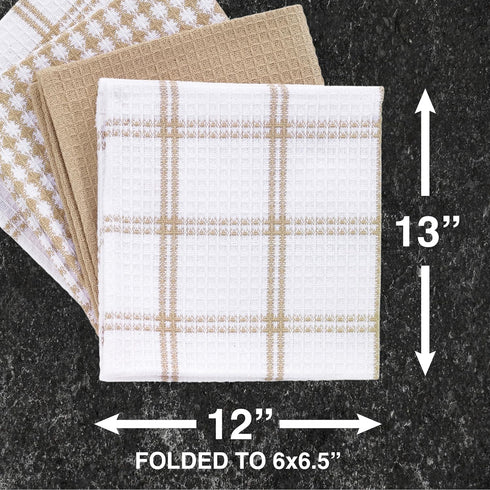 T-Fal Premium Waffle Dish Cloths: Highly Absorbent, Super Soft Long Lasting - 100% Cotton, 12"x13" Flat Waffle Dish Towel for Cleaning & Drying Di...