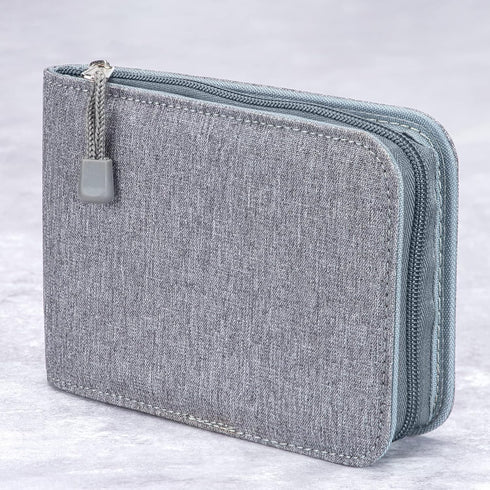 Lanxivi 12 Fountain Pen Case, Rollerball Pen Case Gray Color, Waterproof Canvas Pen Display Holder Organizer Bag......