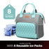 Women's Insulated Lunch Bag, Green, 10Lx6.6Wx9.5H in...