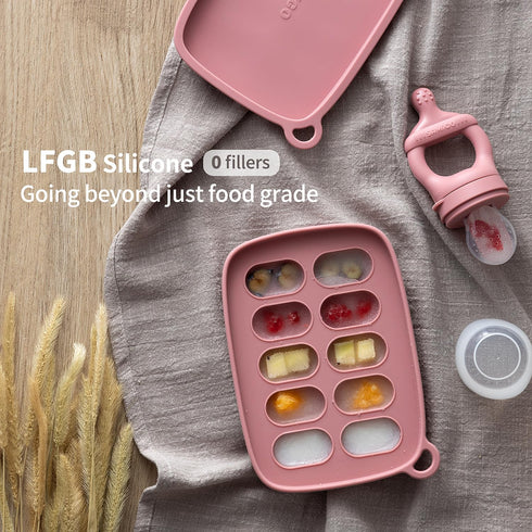 Baby Food Fruit Feeder and Breastmilk Popsicle Mold Set, Silicone Fruit Teether, Food Feeder Pacifier for Teething Relief, Freezer Tray, Baby Feed...