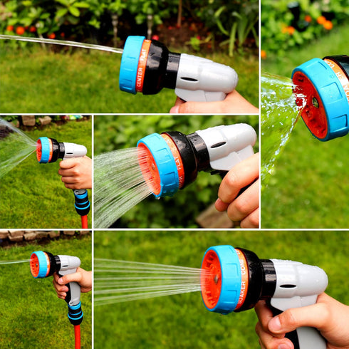 GRÜNTEK Garden Hose Nozzle, Water Spray Gun: 7 Spray Nozzle for Car washing and cleaning or Watering Flowers Lawn and Garden...
