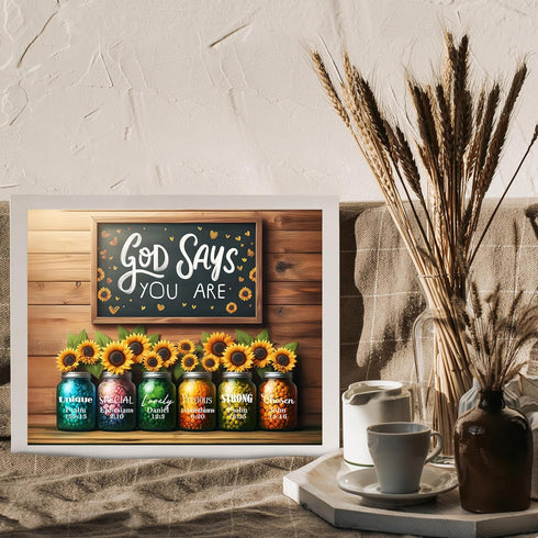 Posterizer 1 pcs-bible verses-God says you are unique-Religious Posters-Motivational & Inspirational Art-Gifts for Christians-Living Room Bedroom ...