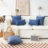Home Brilliant Set of 2 Linen Euro Shams Large Throw Pillow Covers for Couch Patio Floor, 26 x 26 Inch(66x66 cm), Navy Blue...