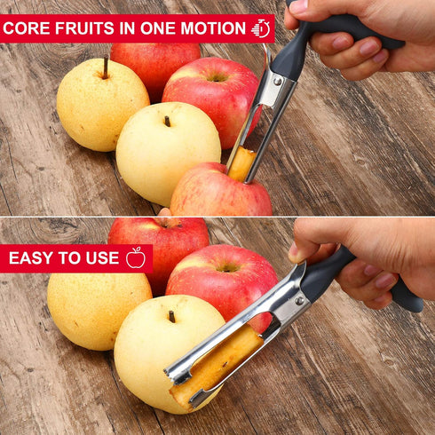 SCHVUBENR Premium Apple Corer Tool - Easy to Use and Clean - Sturdy Apple Remover with Sharp Serrated Tips - Stainless Steel Corers for Apple and ...