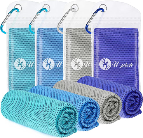 U-pick Cooling Towels for Hot Weather, Soft Instant Cold Breathable Towel, Chilly Rags for Neck, Sweat Towels for Gym, Yoga, Golf, Tennis, Workout...
