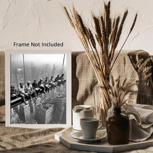 Posterizer 1 pcs-"lunch atop a skyscaper" inspired black and white photo-Photography Art-Retro Art-Decor for Home & Office- unframed wall art...