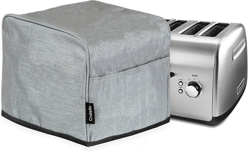 Crutello 4 Slice Toaster Cover with Storage Pockets - Small Appliance Dust Covers, Toaster 4 Slice Carrying Case, Cuisinart Toaster Cover, Sunbeam...
