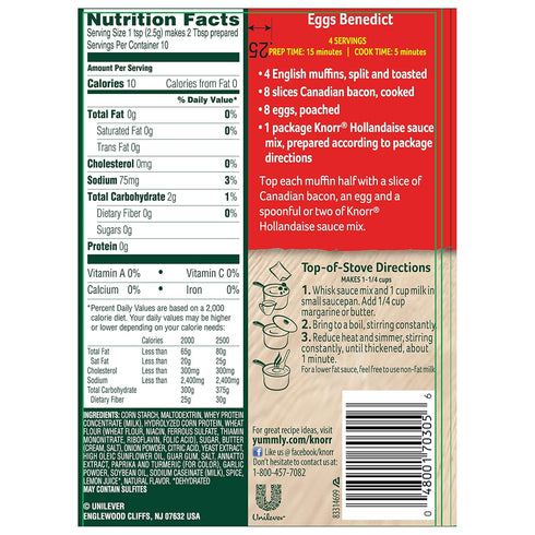 Knorr Hollandaise Sauce, .9-Ounce Packages (Pack of 12)...