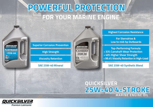 Quicksilver by Mercury Marine 25W-40 Marine Engine Oil...